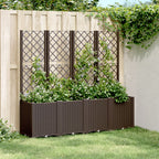 Jardinera con enrejado PP azul gris 120x40x142 cm