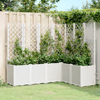 Jardinera con enrejado PP azul gris 120x40x142 cm