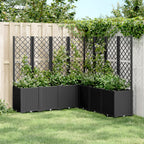 Jardinera con enrejado PP azul gris 120x40x142 cm