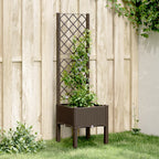 Jardinera con enrejado PP azul gris 120x40x142 cm