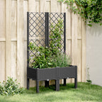 Jardinera con enrejado PP azul gris 120x40x142 cm