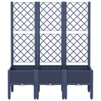 Jardinera con enrejado PP azul gris 120x40x142 cm