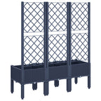 Jardinera con enrejado PP azul gris 120x40x142 cm