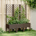 Jardinera con enrejado PP azul gris 120x40x142 cm