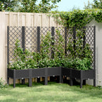 Jardinera con enrejado PP azul gris 120x40x142 cm