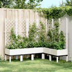 Jardinera con enrejado PP azul gris 120x40x142 cm