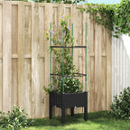 Jardinera con enrejado PP azul gris 120x40x142 cm