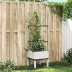 Jardinera con enrejado PP azul gris 120x40x142 cm