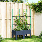 Jardinera con enrejado PP azul gris 120x40x142 cm