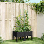 Jardinera con enrejado PP azul gris 120x40x142 cm