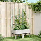 Jardinera con enrejado PP azul gris 120x40x142 cm
