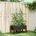 Jardinera con enrejado PP azul gris 120x40x142 cm