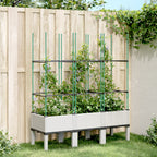 Jardinera con enrejado PP azul gris 120x40x142 cm