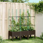 Jardinera con enrejado PP azul gris 120x40x142 cm
