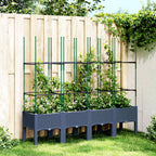 Jardinera con enrejado PP azul gris 120x40x142 cm