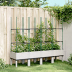 Jardinera con enrejado PP azul gris 120x40x142 cm
