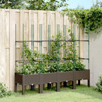 Jardinera con enrejado PP azul gris 120x40x142 cm