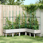 Jardinera con enrejado PP azul gris 120x40x142 cm