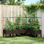 Jardinera con enrejado PP azul gris 120x40x142 cm