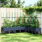 Jardinera con enrejado PP azul gris 120x40x142 cm