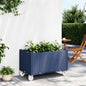 Jardineira com rodas PP azul acinzentado 150x80x54 cm