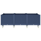 Jardinera con ruedas PP azul gris 150x80x54 cm
