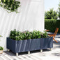 Jardineira com rodas PP azul acinzentado 150x80x54 cm