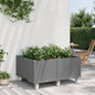 Jardineira com rodas PP azul acinzentado 150x80x54 cm