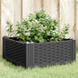 Jardinera con clavijas PP azul gris 123,5x43,5x43,5 cm