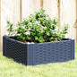 Jardinera con clavijas PP azul gris 123,5x43,5x43,5 cm