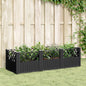 Jardinera con clavijas PP azul gris 123,5x43,5x43,5 cm