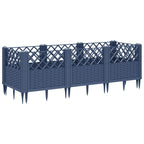Jardinera con clavijas PP azul gris 123,5x43,5x43,5 cm