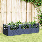 Jardinera con clavijas PP azul gris 123,5x43,5x43,5 cm