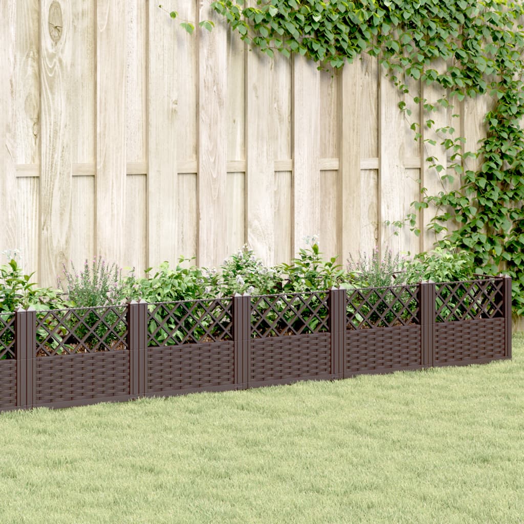 Jardineira com pinos PP azul-cinzento 123,5x43,5x43,5 cm