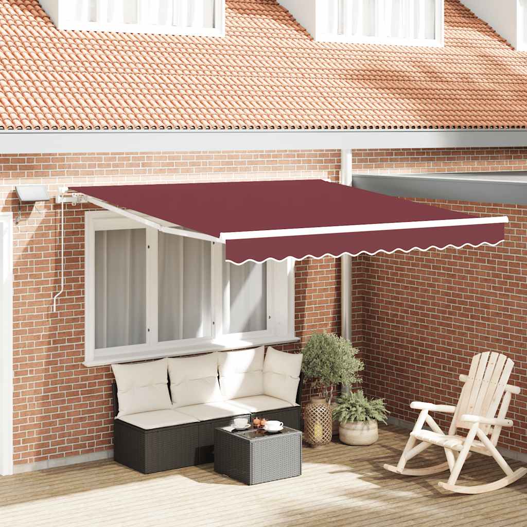 Toldo retráctil manual con LED antracita y blanco 300x250 cm