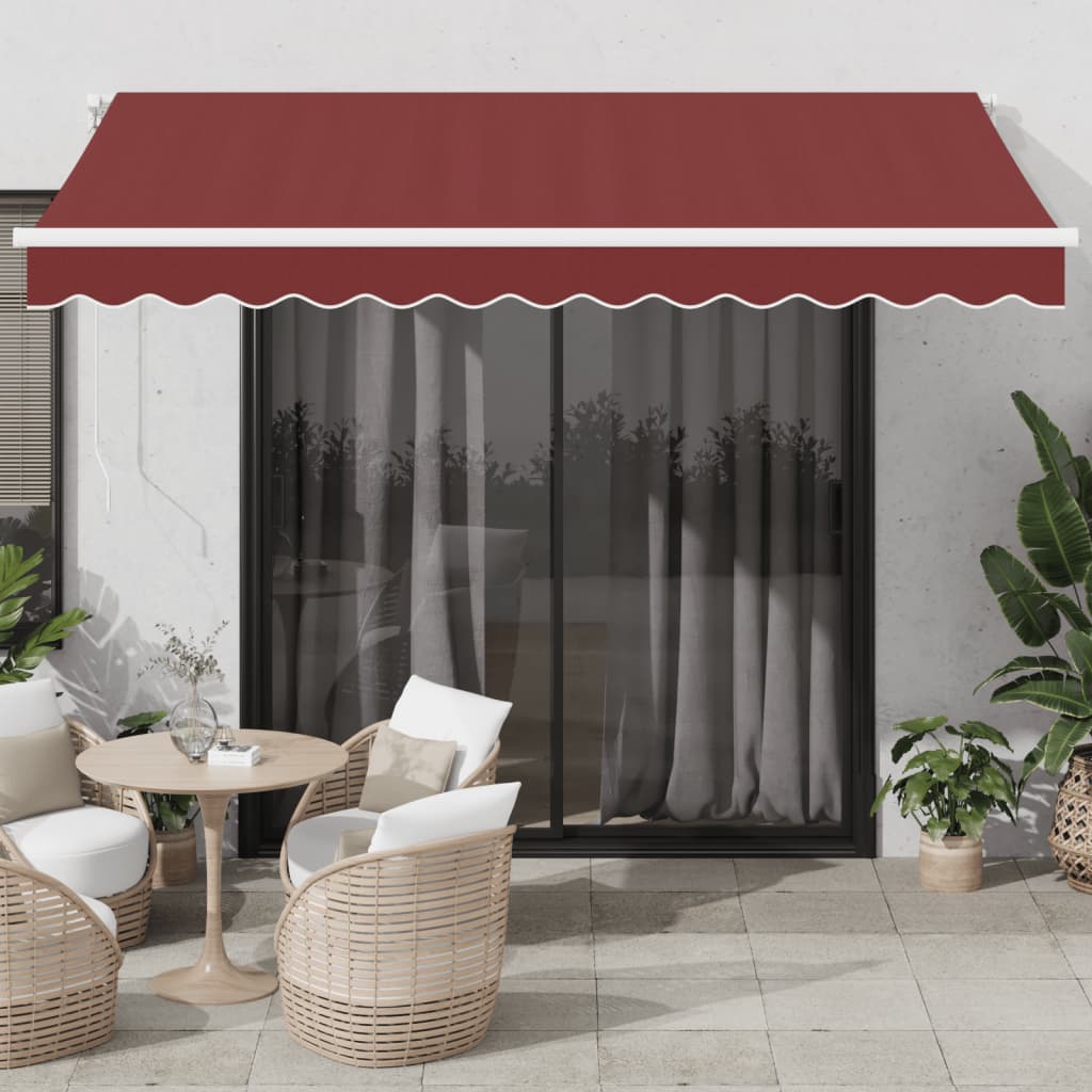 Toldo retráctil manual con LED antracita y blanco 300x250 cm
