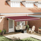 Toldo retráctil manual con LED antracita y blanco 300x250 cm