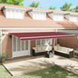 Toldo retráctil manual con LED antracita y blanco 300x250 cm