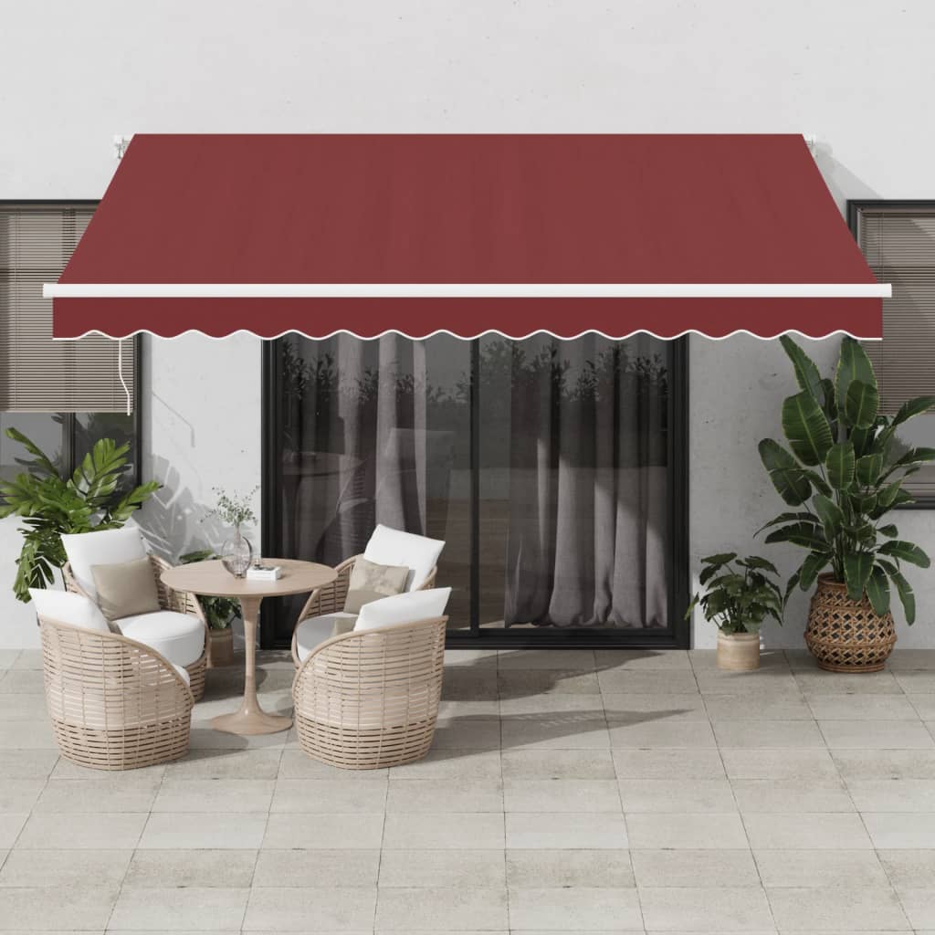 Toldo retráctil manual burdeos 300x250 cm