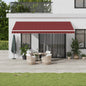 Toldo retráctil manual con LED antracita y blanco 300x250 cm