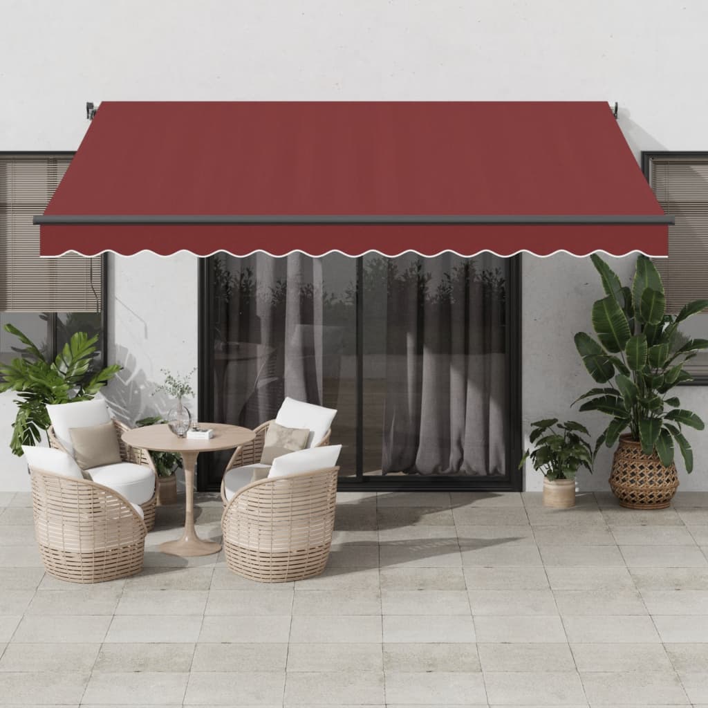 Toldo retráctil manual con LED antracita y blanco 300x250 cm