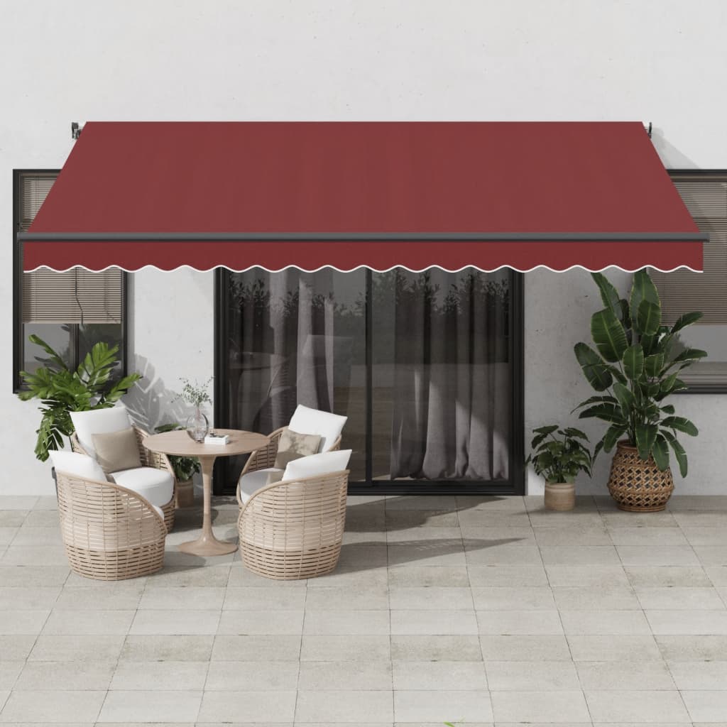 Toldo retráctil manual burdeos 300x250 cm