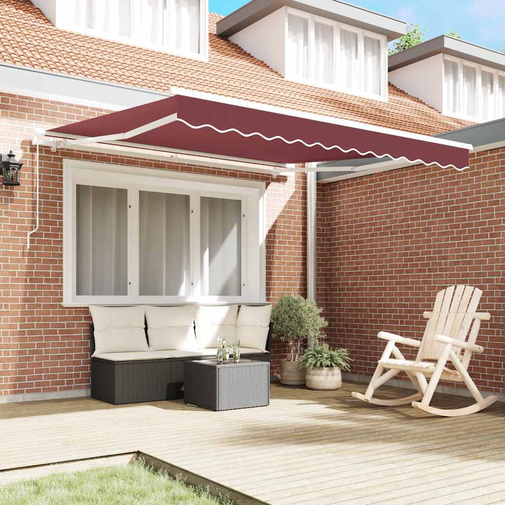 Toldo retráctil manual burdeos 300x250 cm