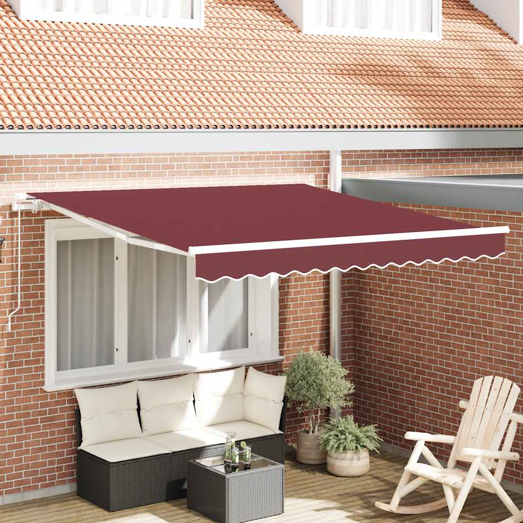 Toldo retráctil manual burdeos 300x250 cm