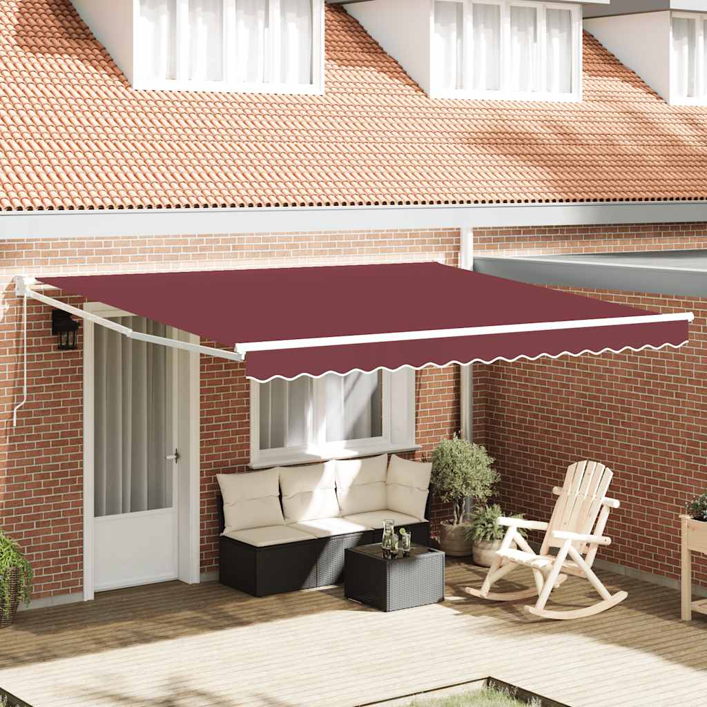 Toldo retráctil manual burdeos 300x250 cm