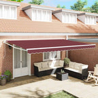 Toldo retráctil automático antracita y blanco 450x300 cm