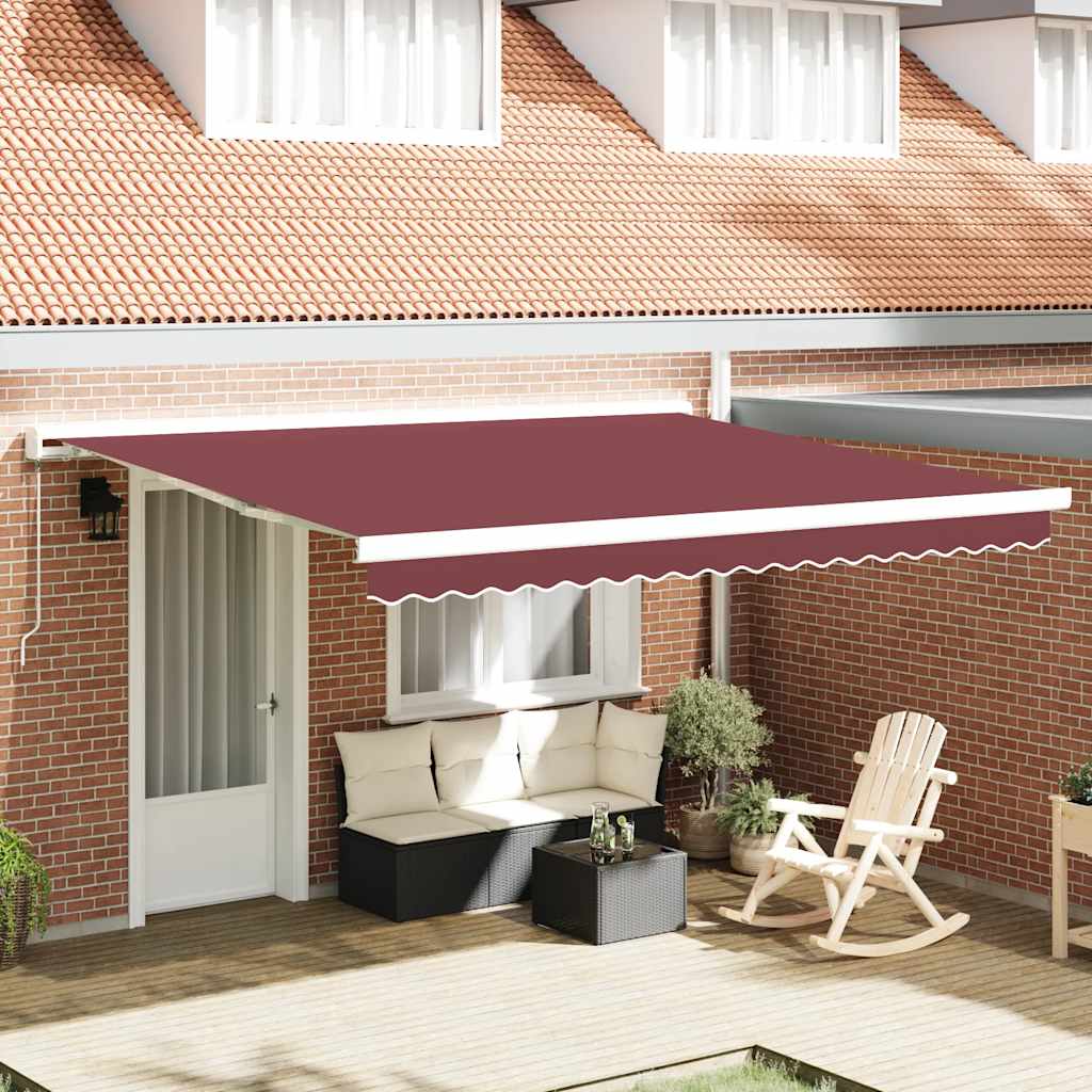 Toldo retráctil manual burdeos 300x250 cm
