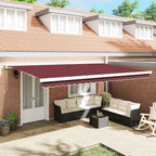 Toldo retráctil manual burdeos 300x250 cm