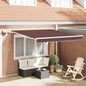 Toldo retráctil manual con LED antracita y blanco 300x250 cm
