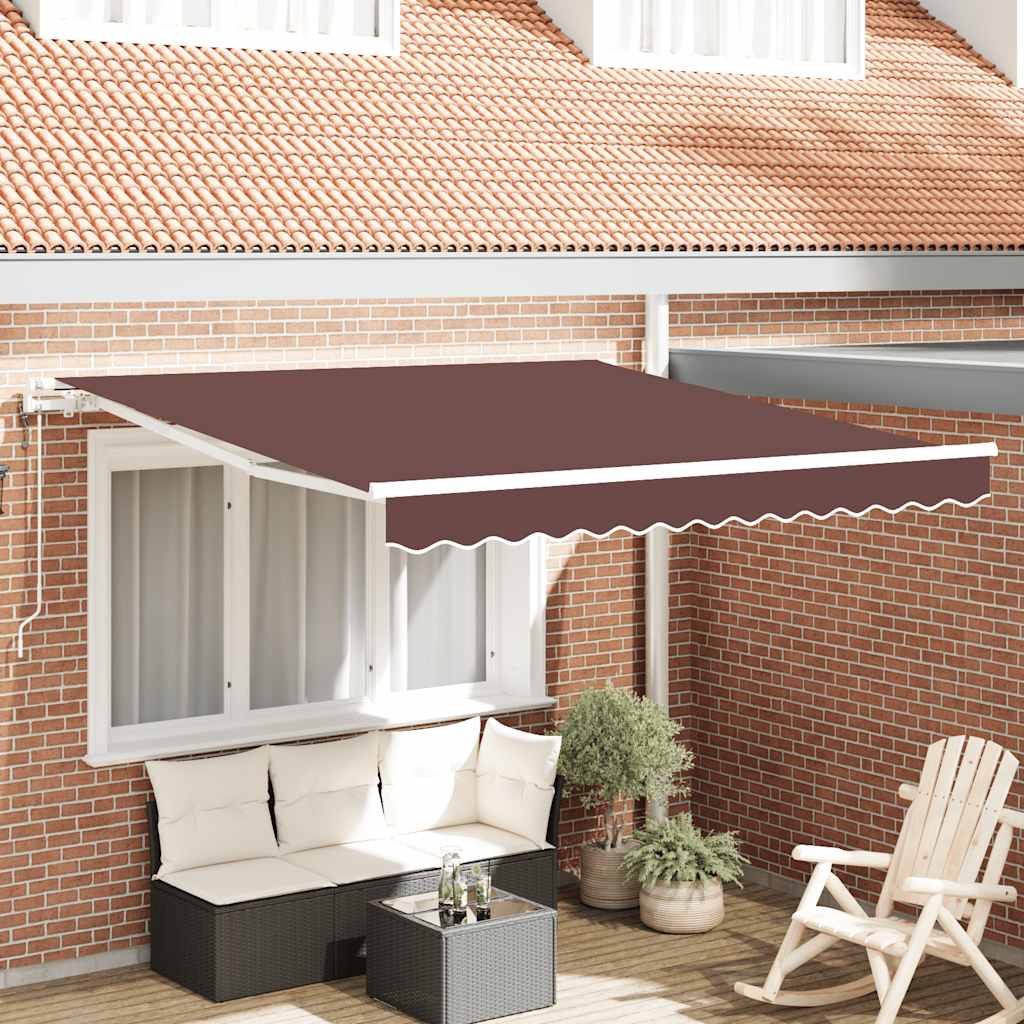 Toldo retráctil automático antracita y blanco 450x300 cm